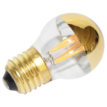 G45 E27 1W / 1.5W / 3.5W Ampoule à filament LED avec demi miroir d&#39;or
